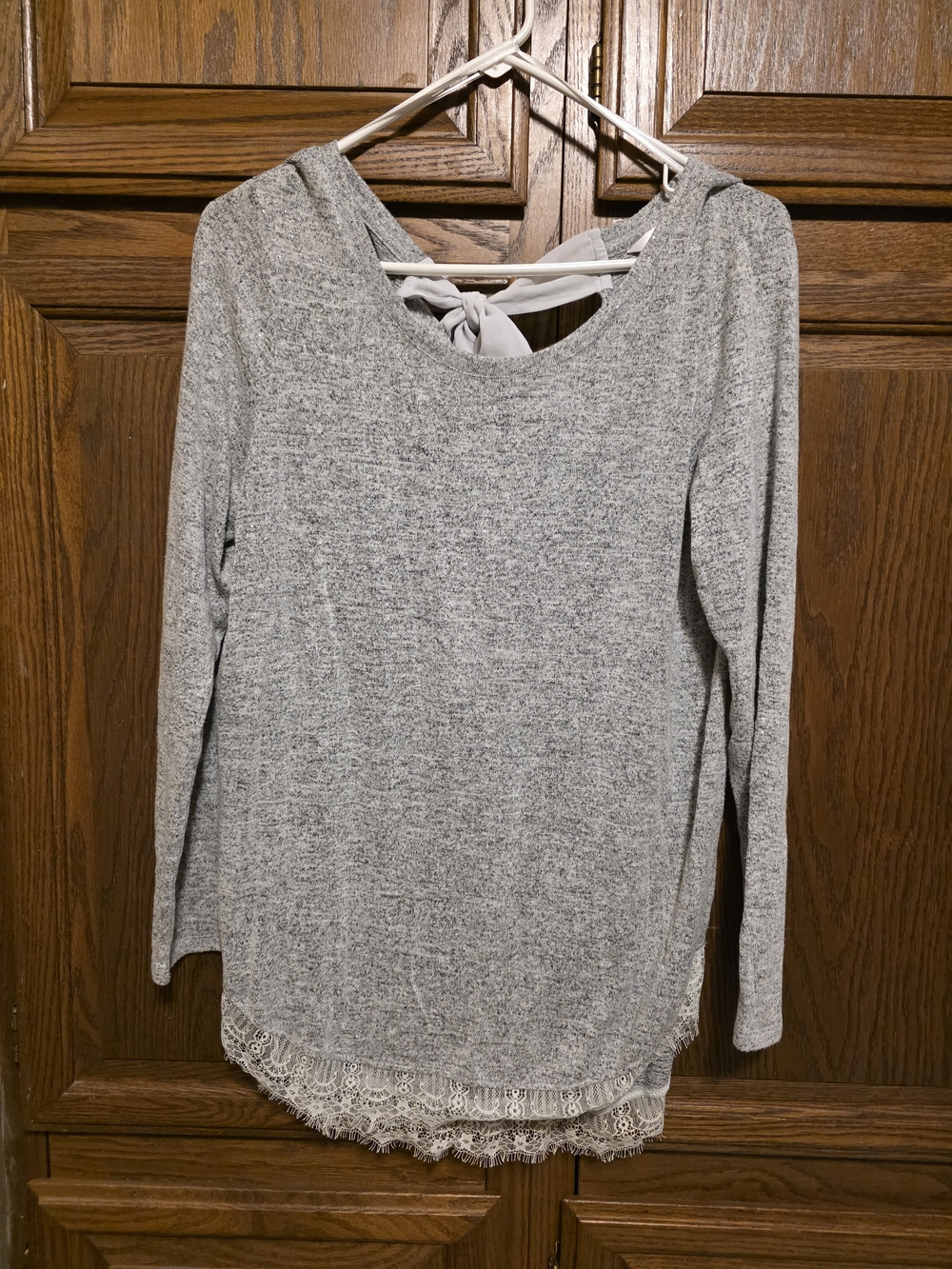 LC Lauren Conrad Gray Heather Knit Top